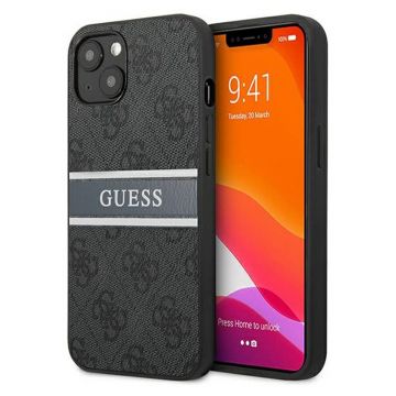 Husa telefon Guess, 4G Printed Stripe Case pentru Apple iPhone 13 Mini, Gri