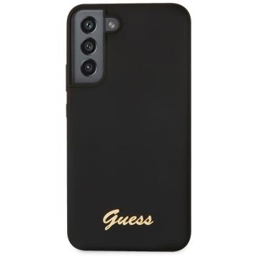 Husa telefon Guess, Metal Logo pentru Samsung Galaxy S22+, Silicon, Negru