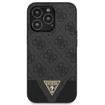 Husa telefon Guess pentru iPhone 12/12 Pro, 4G Guess Triangle, Piele ecologica, Gri