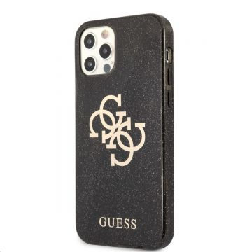 Husa telefon Guess pentru Iphone 12/12 Pro, Model 4G Full Glitter Case, Plastic TPU, GUHCP12MPCUGL4GBK, Negru