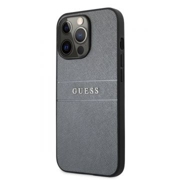 Husa telefon Guess pentru iPhone 13 Pro, Leather Saffiano, Plastic, Gri