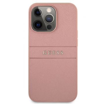Husa telefon Guess pentru iPhone 13 Pro Max, Leather Saffiano, Plastic, Roz