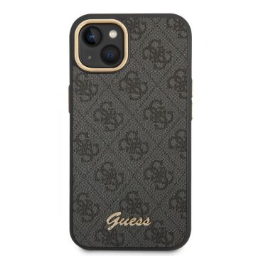 Husa telefon Guess pentru iPhone 14, Metal Camera Outline, Piele ecologica, Negru