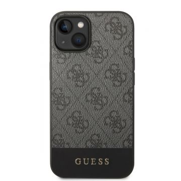 Husa telefon Guess pentru iPhone 14 Plus cu logo metalic, PC/TPU, Gri