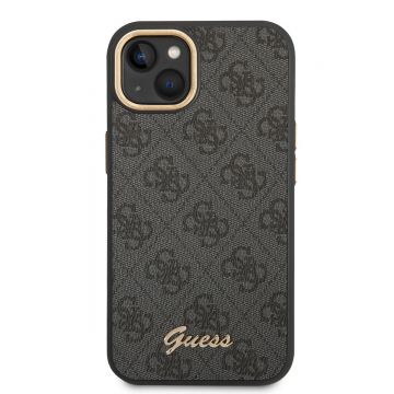Husa telefon Guess pentru iPhone 14 Plus, Metal Camera Outline, Piele ecologica, Negru