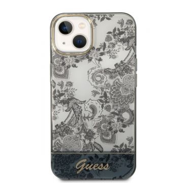 Husa telefon Guess pentru iPhone 14 Plus, Toile de Jouy, Plastic, Gri