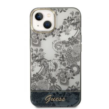 Husa de protectie telefon Guess pentru iPhone 14 Plus, Toile de Jouy, Plastic, Gri