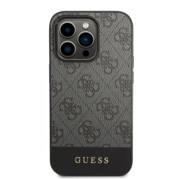 Husa telefon Guess pentru iPhone 14 Pro Max cu logo metalic, PC/TPU, Gri