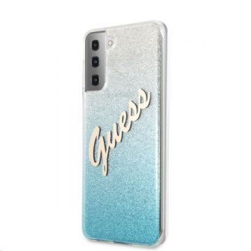 Husa telefon Guess pentru Samsung Galaxy S21+, Vintage Cover, Plastic TPU, GUHCS21MPCUGLSBL, Albastru