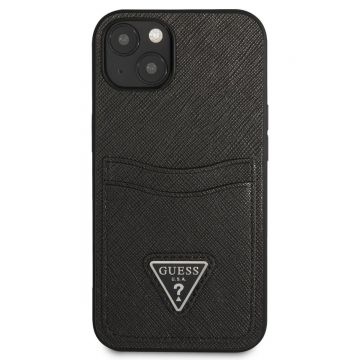 Husa de protectie telefon Guess, PU Saffiano Case pentru Apple iPhone 13 mini, Negru