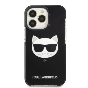 Husa de protectie telefon Karl Lagerfeld, Choupette Head Case pentru Apple iPhone 13 Pro, Negru