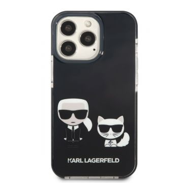 Husa telefon Karl Lagerfeld, Karl and Choupette pentru Apple iPhone 13 Pro, Negru