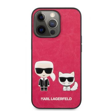 Husa de protectie telefon Karl Lagerfeld pentru iPhone 13 Pro, Karl Lagerfeld and Choupette, KLHCP13LPCUSKCP, Fuchsia