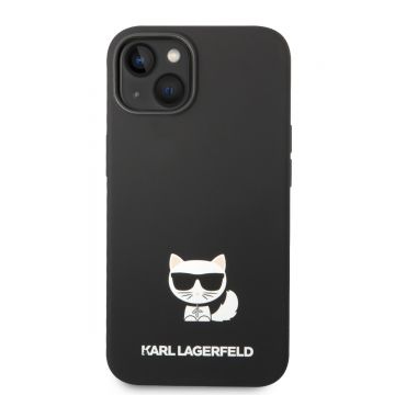 Husa telefon Karl Lagerfeld pentru iPhone 14, Choupette, Silicon lichid, Negru