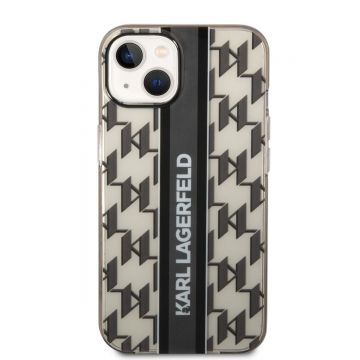 Husa telefon Karl Lagerfeld pentru iPhone 14, Monogram Vertical Stripe, Plastic, Roz