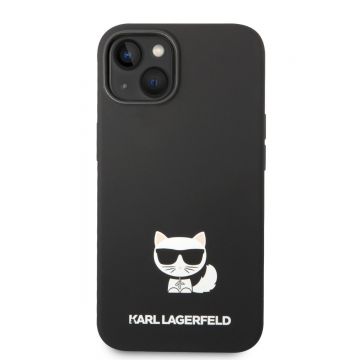 Husa telefon Karl Lagerfeld pentru iPhone 14 Plus, Choupette, Silicon lichid, Negru