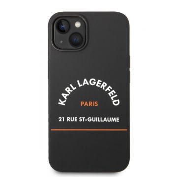 Husa telefon Karl Lagerfeld pentru iPhone 14, Rue St Gullaume, Plastic, Negru