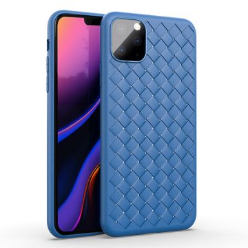 Husa telefon pentru iPhone 12 Pro Max, Tip impletitura, Silicon, Albastru