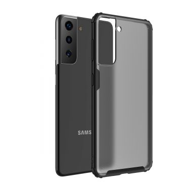 Husa telefon pentru Samsung Galaxy S21, Plastic lucios, Negru