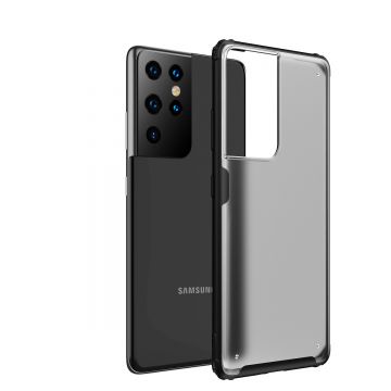Husa telefon pentru Samsung Galaxy S21 Ultra, Plastic lucios, Negru