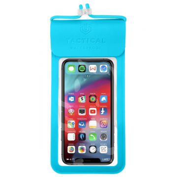 Husa de protectie telefon waterproof Tactical Splash, L/XL, Sky Blue, Transparent