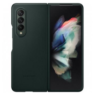 Resigilat - Husa telefon Samsung pentru Samsung Galaxy Z Fold 3, Piele, Green