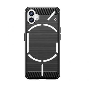 Carcasa Flexible Carbon compatibila cu Nothing Phone 1 (Negru)