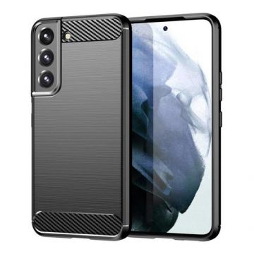Carcasa Flexible Carbon compatibila cu Samsung Galaxy S22 (Negru)