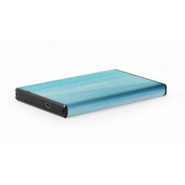 Carcasa rack pentru hard disk, Gembird, 2,5inch, SATA, Plastic/Aluminiu (Albastru)