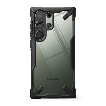 Carcasa Ringke Fusion X compatibila cu Samsung Galaxy S23 Ultra (Negru)