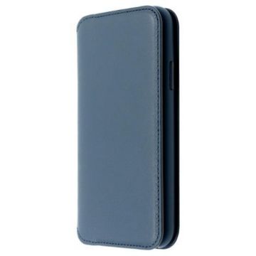 Husa Book Cover Just Must Origin Leather Folio pentru Apple iPhone X (Albastru)