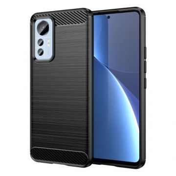 Husa Carbon flexible pentru Xiaomi 12 Lite (Negru)