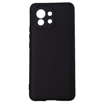 Husa de protectie Spacer pentru Xiaomi Mi 11 5G, material flexibil silicon si interior cu microfibra, Negru