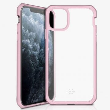 Husa IT Skins Hybrid Solid compatibila cu iPhone 11 Pro (Roz/Transparent)