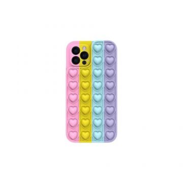 Husa Lemontti Heart Pop it compatibila cu iPhone 11 Pro, Multicolor