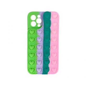 Husa Lemontti Heart Pop it compatibila cu iPhone 11 Pro, Multicolor