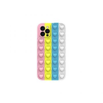 Husa Lemontti Heart Pop it compatibila cu iPhone 12 Pro, Multicolor