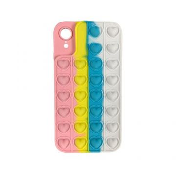 Husa Lemontti Heart Pop it compatibila cu iPhone XR, Multicolor