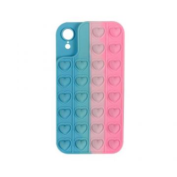 Husa Lemontti Heart Pop it compatibila cu iPhone XR, Multicolor