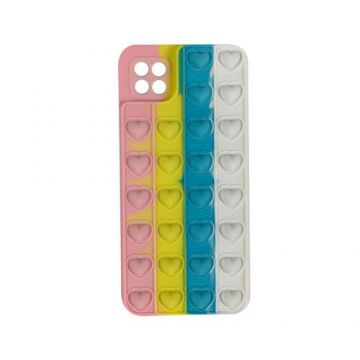 Husa Lemontti Heart Pop it compatibila cu Samsung Galaxy A22 4G, Multicolor