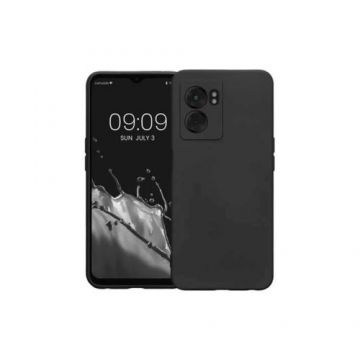 Husa Lemontti Silicon Soft Slim compatibila cu Oppo A77 5G, material mat si fin, captusit cu microfibra (Negru)