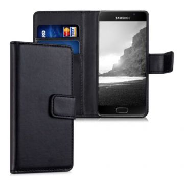 Husa pentru Samsung Galaxy A3 (2016), Piele ecologica, Negru, 36068.01