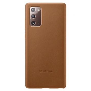 Husa pentru Samsung Galaxy Note20, Leather Cover, Maro