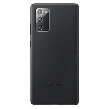 Husa pentru Samsung Galaxy Note20, Leather Cover, Negru