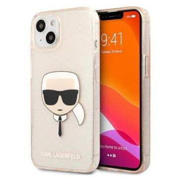 Husa Protectie Spate pentu Karl Lagerfeld KLHCP13MKHTUGLGO pentru iPhone 13 (Auriu)