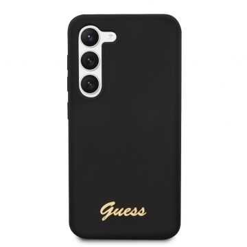 Husa de protectie telefon Guess pentru Samsung Galaxy S23+, Metal Logo, Silicon lichid, Negru