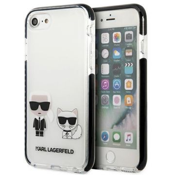 Husa telefon Karl Lagerfeld pentru iPhone 7/8/SE2020/SE2022, Karl and Choupette, Plastic, Alb