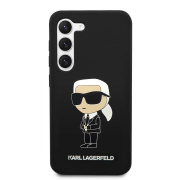Husa telefon Karl Lagerfeld pentru Samsung Galaxy S23, Ikonik Karl NFT, Silicon lichid, Negru