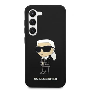 Husa de protectie telefon Karl Lagerfeld pentru Samsung Galaxy S23+, Ikonik Karl NFT, Silicon lichid, Negru