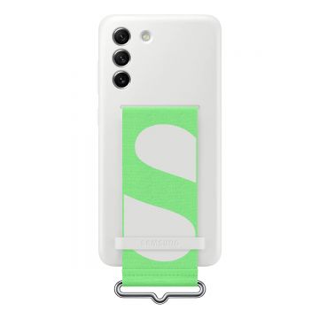 Husa telefon Samsung, Silicone Cover Strap pentru Samsung Galaxy S21 FE, White